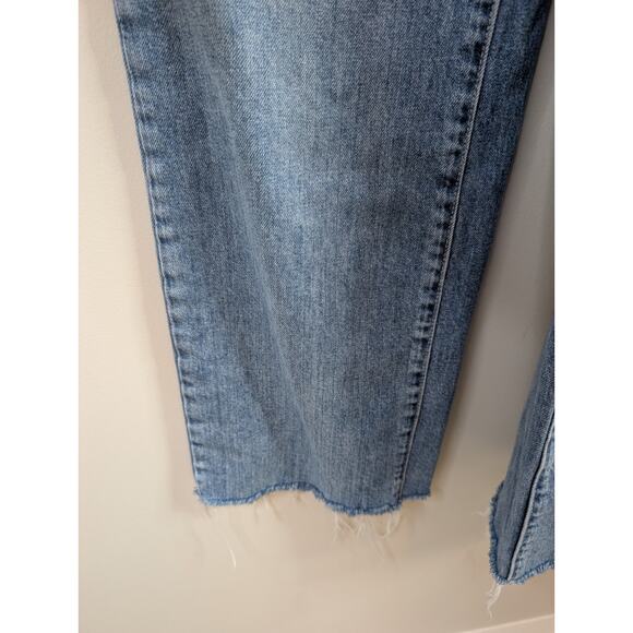 Anthropologie PAIGE Nellie Denim Raw Hem Overalls in Clarkson Wash Size 24 - Picture 6 of 15